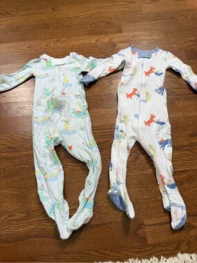 The Beaufort Bonnet Company Baby Footed One-Piece in Light Blue and White